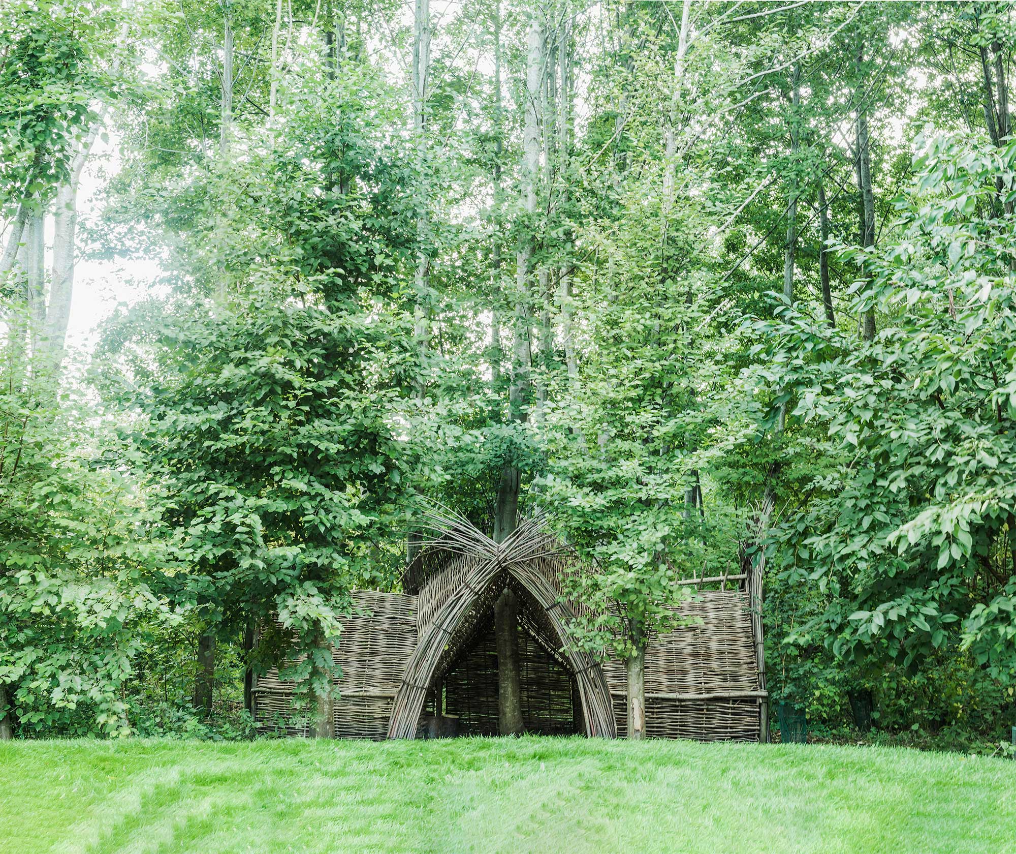 Wick hut in forest